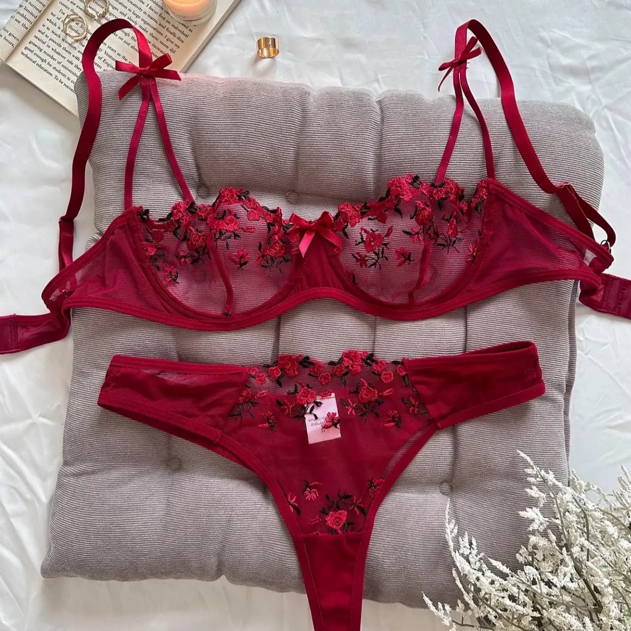 Bra Set Sexy Transparant 23027 Bunga