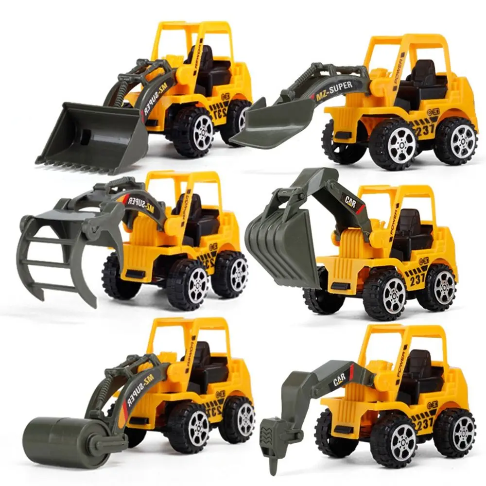 Bộ Đồ Chơi Xe Kỹ Thuật, 6 Chiếc, Mô Hình Xe Kỹ Thuật, Mô Hình Xe Nâng, Xe Xúc, Xe Ô Tô Mini Đúc Khuôn, Thích Hợp Cho Trẻ Em