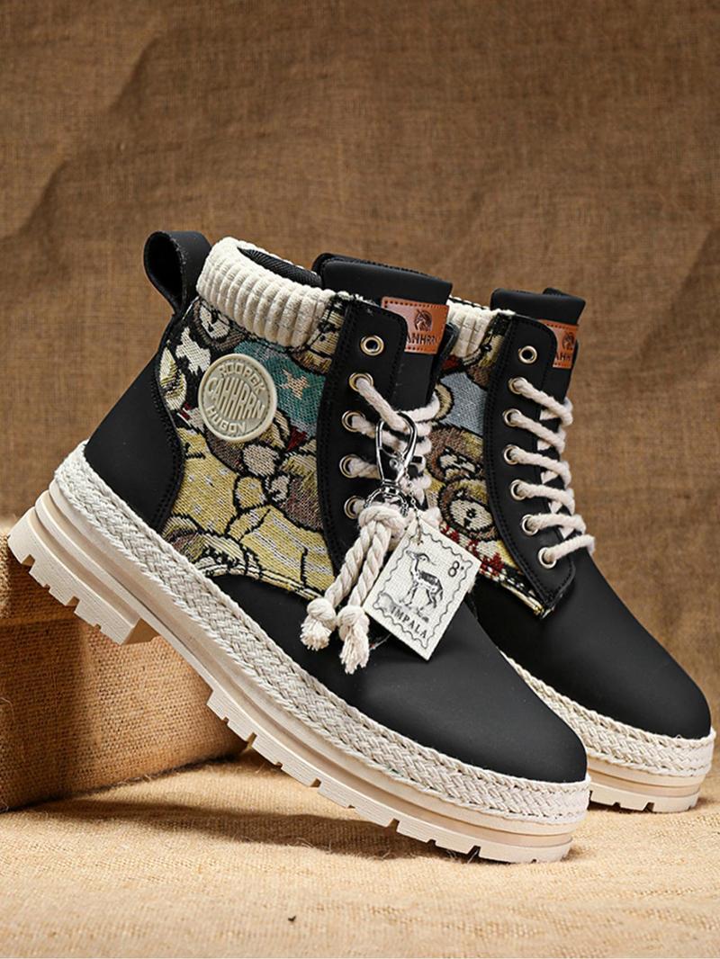Product Introduction of Unisex's Fashionable Patchwork Design Lace Up Hiking Shoes, Casual Sporty Outdoor Shoes for Men & Women, Breathable Comfortable Sports Shoes for Daily Wear 12