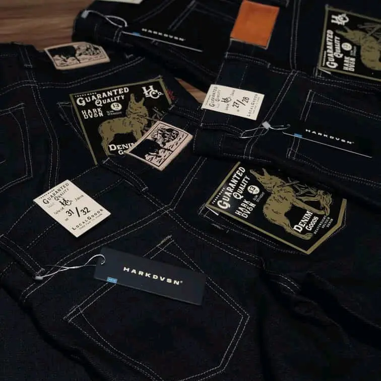 DRMBS JEANS DENIM SELVEDGE SHELTICH 13 OZ BLACK INDIGO FLAME