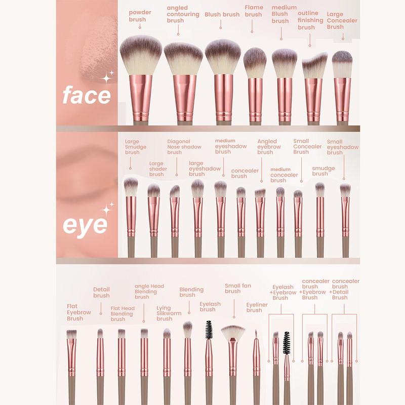 Makeup Tool Set, 42pcs/set Makeup Brush & Bag & Headband & Puff & Wristband & Sponge & Cleaning Bowl, Professional Makeup Tools for Women 2