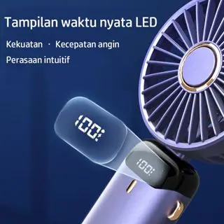 Keeone Kipas Angin Mini Portable 15000Mah 5-Speed Wind Kipas Lipat&LED Display Mini Fan Portable Aromaterapi Kipas Leher 7