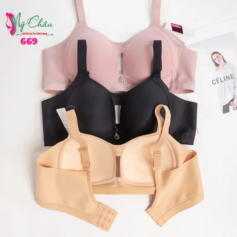 Áo Lót Su Đệm Mỏng, Áo Ngực Bigsize Không Gọng Quả To Mềm Mát Ôm Gọn Ngực, Đồ Lót Thái Lan Sister hood 669 3