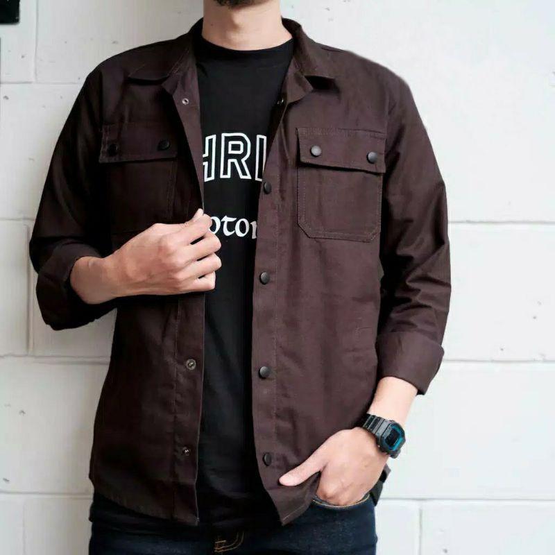 Baju Jaket Kemeja Premium Unisex  Pria Wanita Size M L XL dan XXL 3