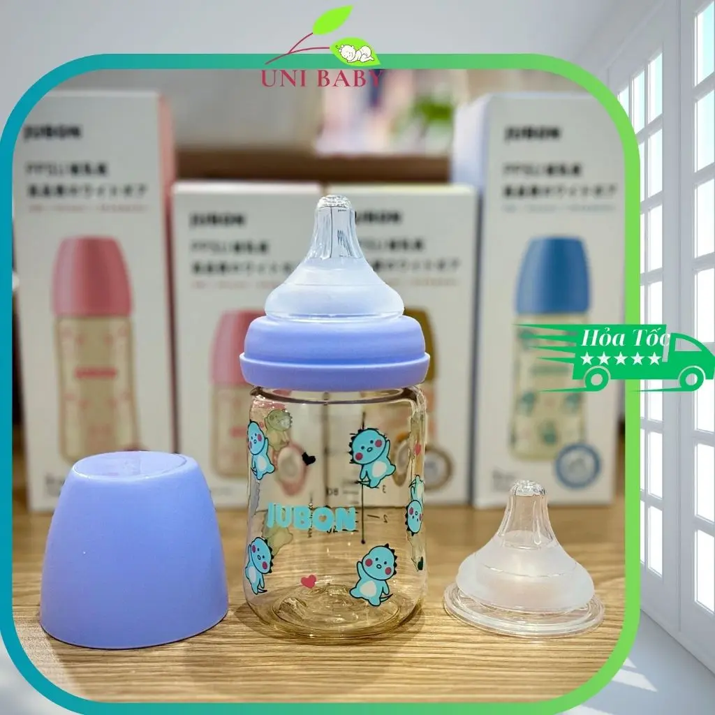 [2 núm ti] Bình sữa cho bé sơ sinh PPSU thương hiệu Jubon cao cấp họa tiết xinh xắn size 170ml và 270 ml Shop Uni Baby top