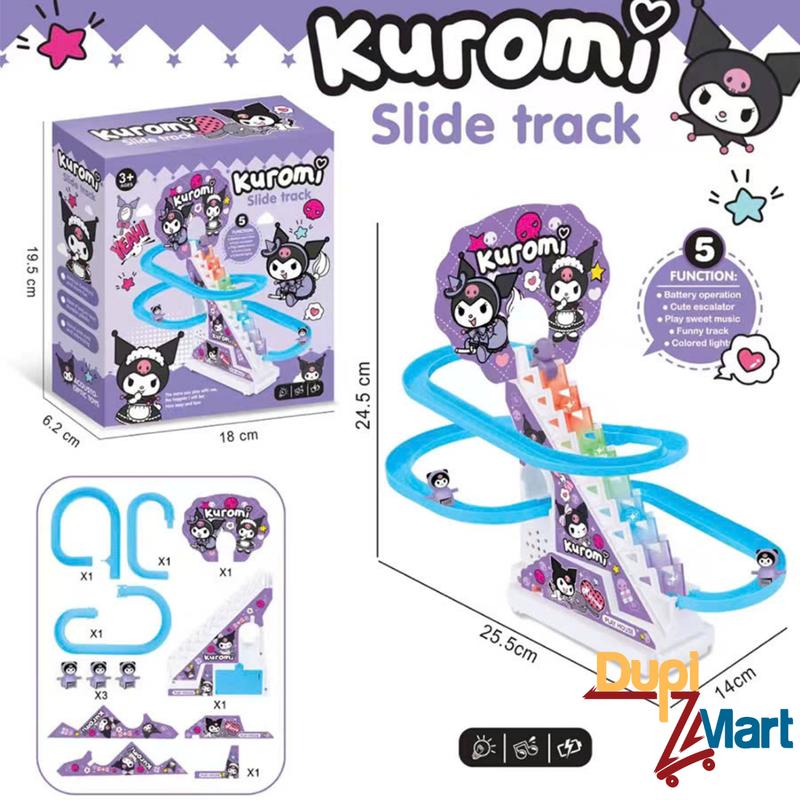 Đồ Chơi Kuromi Vịt Leo Thang - Đồ Chơi Cầu Trượt Leo Thang - Kuromi Leo Thang Có Đèn Led, Phát Nhạc Vui Tai Tặng kèm Pin AA