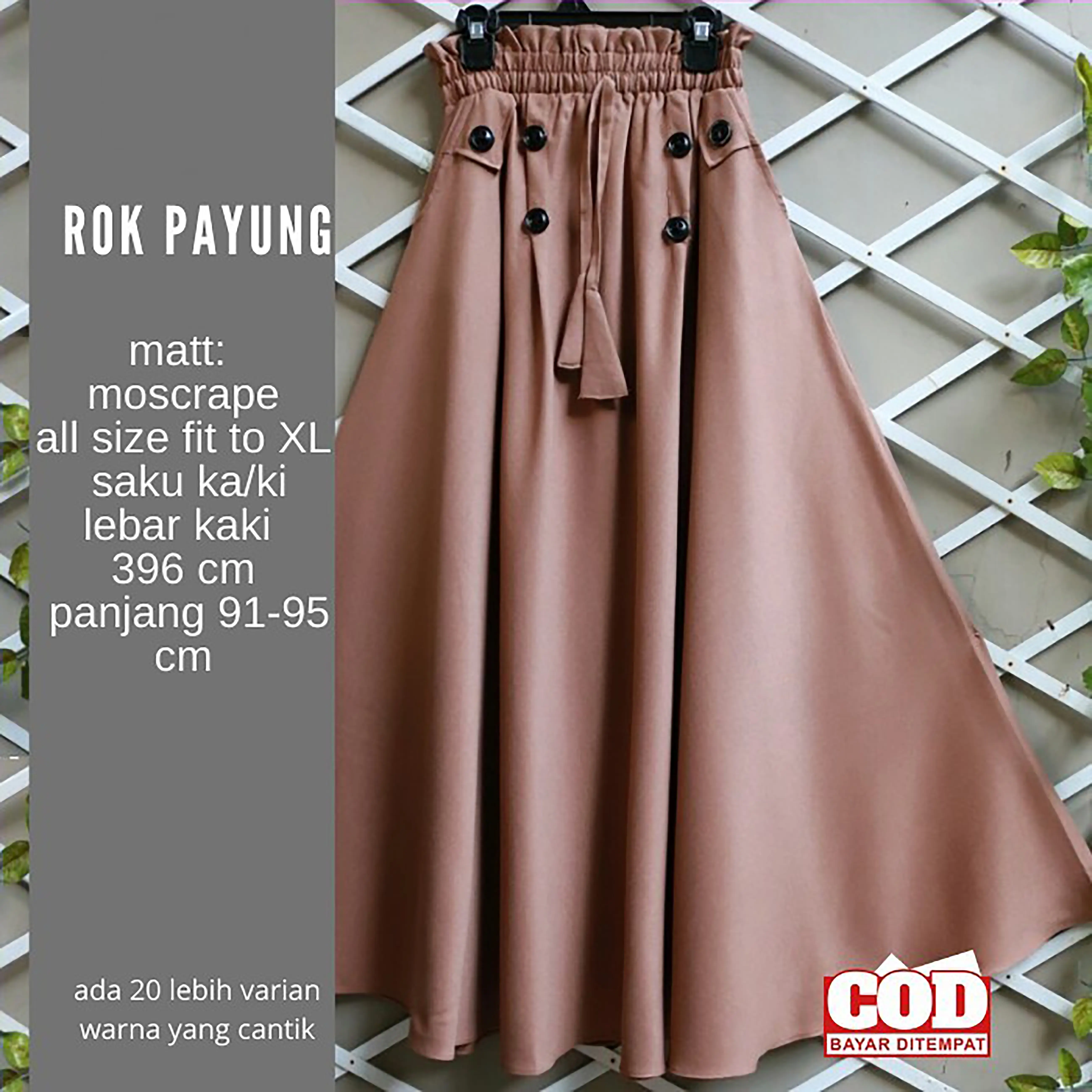 Rok dewasa bahan moscrepe  Panjang Standar Variasi Wanita Kerja High Abu Navy Maroon Milo Hitam Army Lavender Bawahan Kancing Karet Melar Formal Maxi Nyaman Baju Mewah Hijau Tebal
