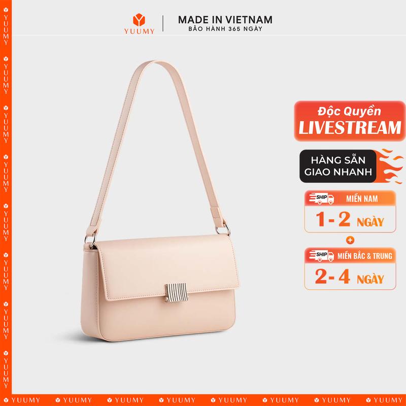 Độc Quyền Livestream Túi Yuumy Thời trang nữ nhấn khóa kim loại - Túi đeo vai da Seasand YN268