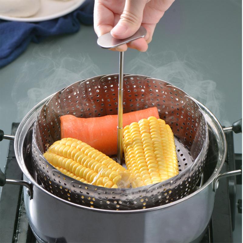 Xửng hấp Inox cao cấp Vỉ hấp đa năng, mở rộng hoặc thu nhỏ tùy ý phù hợp với hầu hết các loại xoong nồi 2
