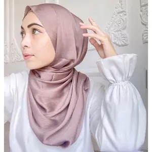 Pasmina Malay Satin Crincle Silk Premium Ready #2