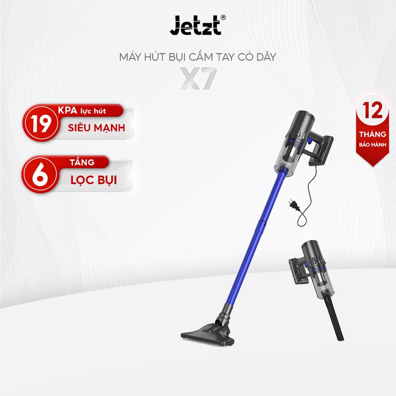 LIVESTREAM Máy hút bụi cầm tay có dây JETZT X7 Không tặng kèm phụ kiện lau sàn lực hút mạnh 19.000PA làm sạch vượt trội chính hãng bảo hành 12 tháng