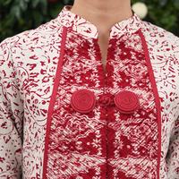 Gambar NONA RARA - Rodiah Dobi Merah Putih D0547, Baju kerja batik blouse wanita modern - L dari Nona Rara Batik Kota Administrasi Jakarta Timur 3 Tokopedia