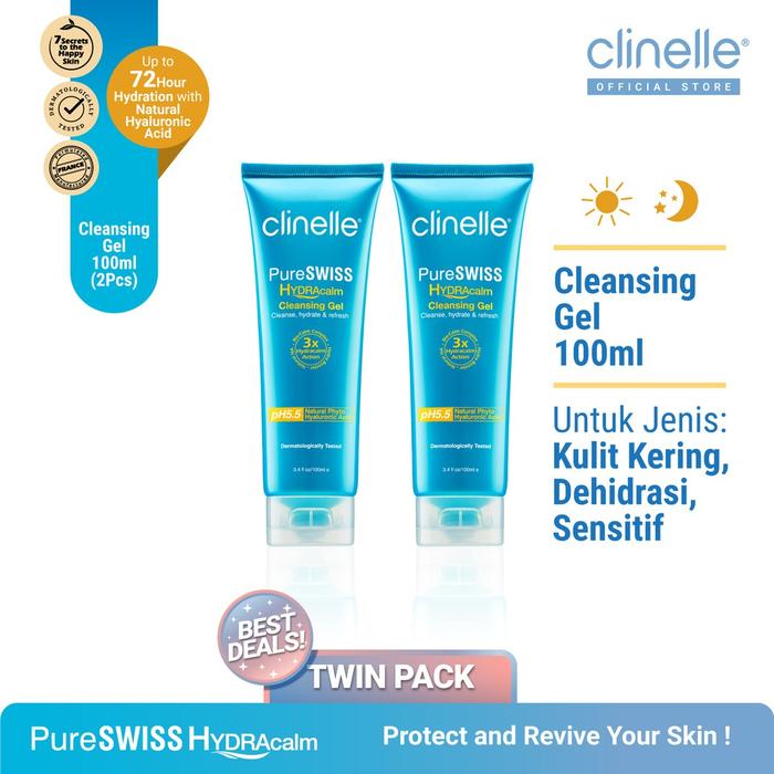 Gambar CLINELLE [Twin Pack] PureSwiss Hydracalm Cleansing Gel 100 mL x 2 Pcs - PureSwiss Hydracalm Cleansing Gel 100 mL x 2 Pcs dari Clinelleid Kota Administrasi Jakarta Barat 4 Tokopedia