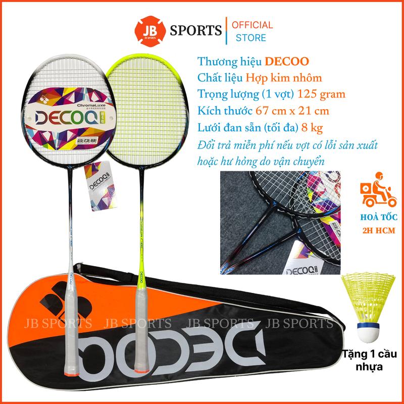 Bộ Vợt Cầu Lông Chính Hãng (2 Vợt) DECOO 40, Cặp Vợt Cầu Lông Tốt Nhẹ Dây Căng