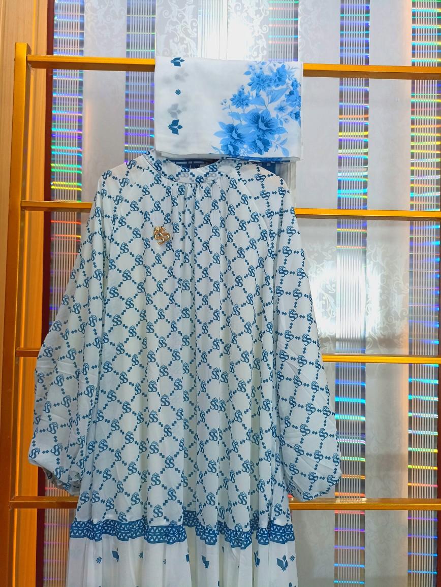 gamis ss + hijab brand original shella saukia ZF 152