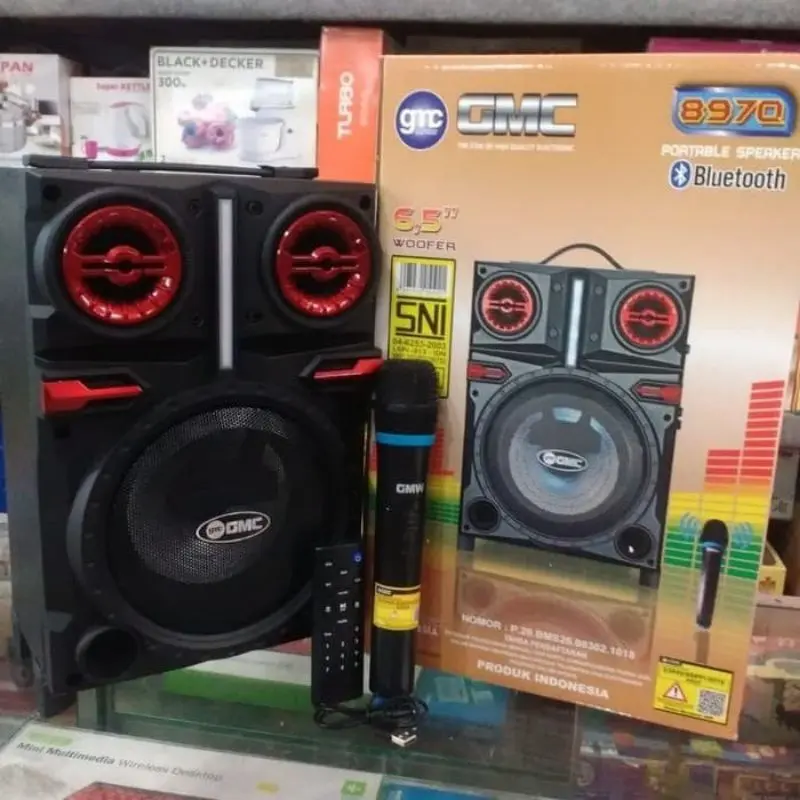 speaker bluetooth karaoke gmc897q free mic wireless// wireless speaker bluetooth portable gmc ///salon gmc 897m/ gmc 897h 1