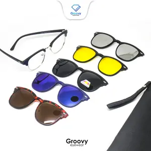 (Beli 1 Minus Dapat Ganci Obeng) Kacamata Hitam Clip On Dylan Anti Radiasi Gadget dan UV Eyewear Sunglasses
