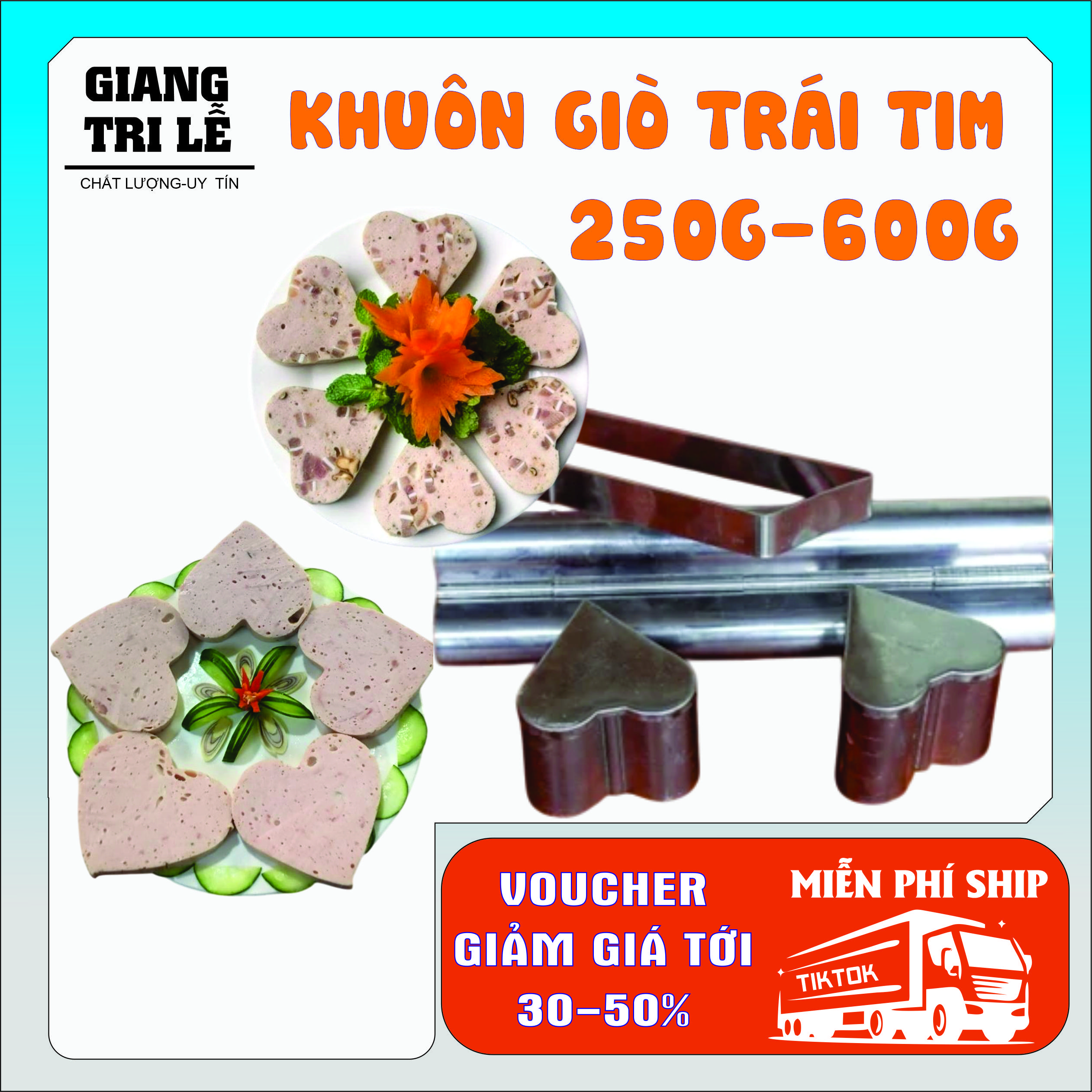 Khuôn Giò Lụa Trái Tim 2 - 6 Lạng Chuyên Nghiệp