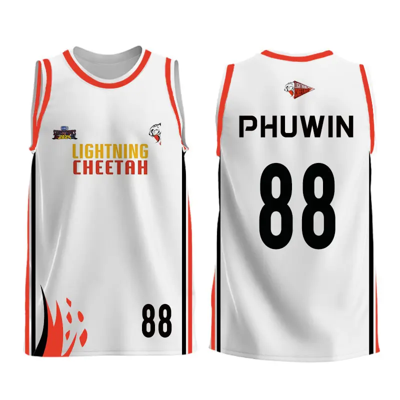 Áo Thi Đấu Cheetah Lightning, Hàng Mới Về, Cỡ Lớn S-5XL, Áo Thi Đấu Vest Trắng, Cổ Tròn, Áo Thi Đấu Cầu Thủ, Thời Trang Thường Ngày, Thoải Mái Và Dễ Phối Đồ, Thoáng Khí, Áo Trên, Gmmtv STARLYMPICS, Thích Hợp Cho Trò Chơi Bóng Rổ