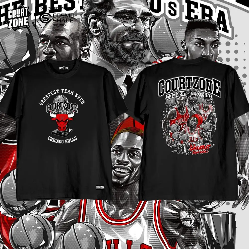 COURTZONE APPAREL CHICAGO BULLS BEST TEAM EVER GRAPHIC TSHIRT UNISEX WITH FREE BALLER AND SOCKS