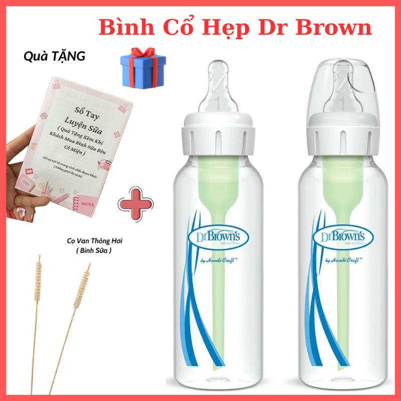 Bình Cổ Hẹp Dr Browns Otption Plus Dễ Bắt Khớp Chống Đầy Hơi Bình Sữa Cho Bé Uống Kém , Núm Ti Cổ Hẹp Dr Brown