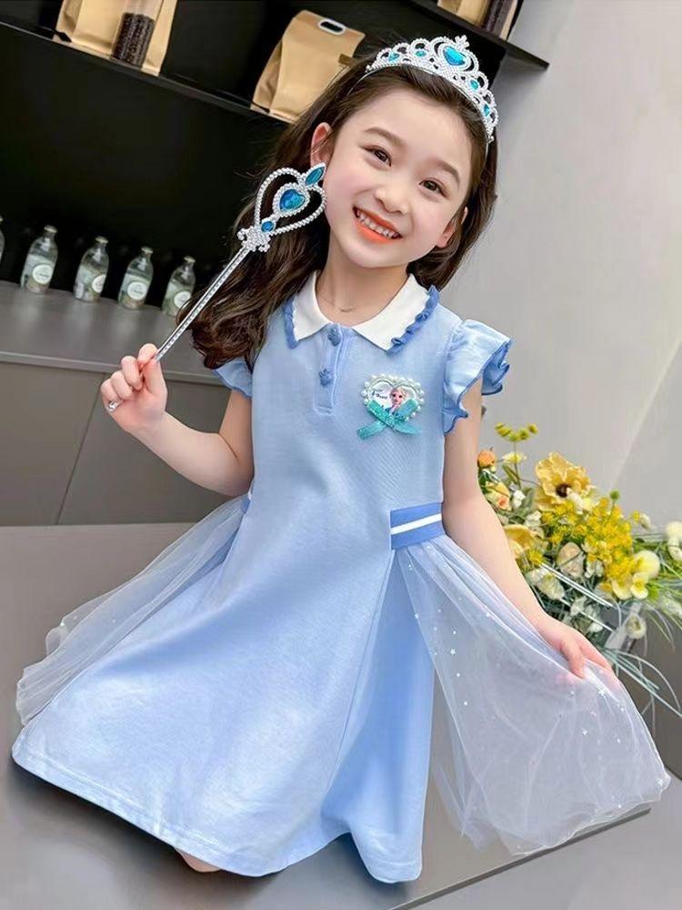Product Introduction of Váy Elsa Công Chúa Đông Lạnh Mùa Hè Cho Bé Gái Váy Gạc Công Chúa Ngắn Tay Mùa Hè Cho Bé Gái 4