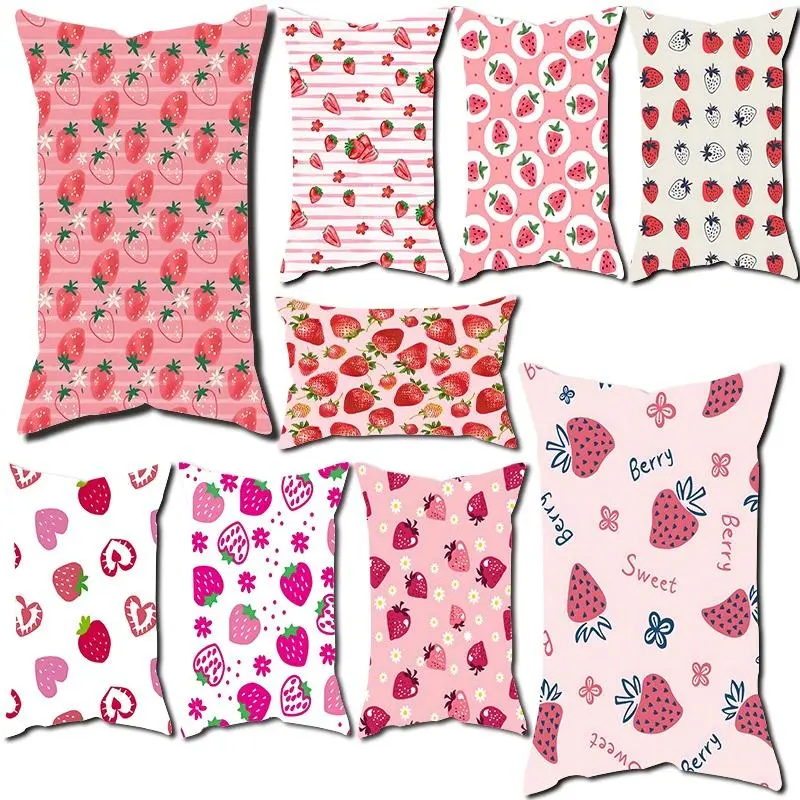 Fruit Strawberry Cute Fashion Children Double-sided Print Polyester Rectangular Pillowcase Bedroom Sofa Home Decorative Pillow Cover(No Pillow Core