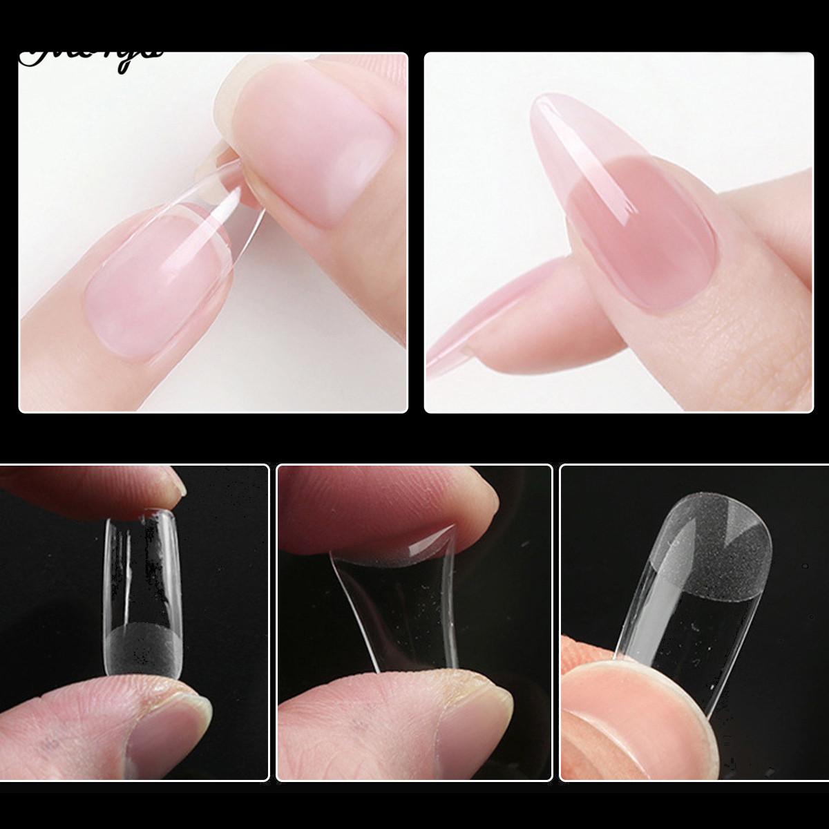 Monja 550Pcs Kuku Palsu Matte Extension Tips Frosted Coffin Almond Oval Square Soft Gel Tips Acrylic Manikur Buatan dengan 6 Bentuk Kuku