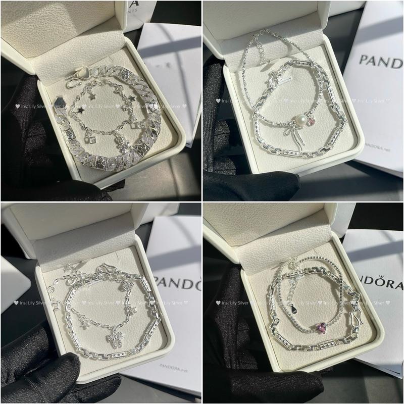 [Link tổng hợp] Lắc tay đôi bạc nam nữ Lily Silver tặng kèm hộp da cao cấp như ảnh