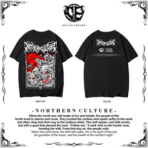 Baju Kaos Netral Terbaru Northern Culture Model Casual Distro Kalcer Metal Sablon Dtf Full Punggung 24s Hitam Putih Biru Merah Cabai DEATH EMPIRE AC5