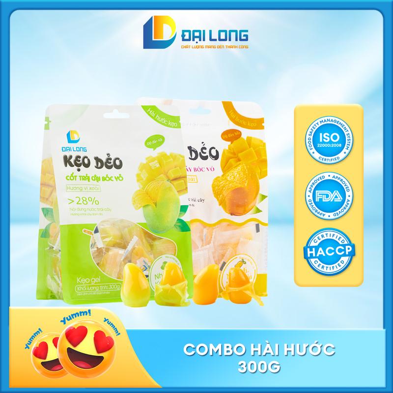 COMBO HÀI HƯỚC Đại Long gồm 2 gói kẹo dẻo xoài bóc vỏ Đại Long vị xoài xanh và xoài chín siêu hot vừa ăn vừa chơi Chua Ăn Vặt Snack Food deo không đủ vị trái cây Candy peel gummy peeling