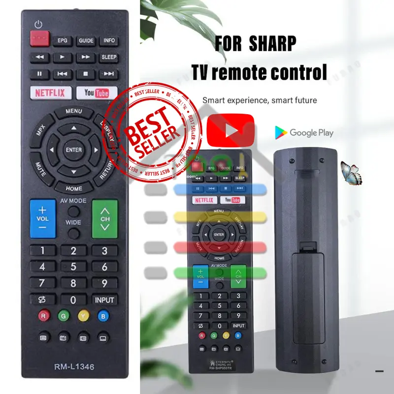 REMOTE SHARP AQUOS SMART TV YOUTUBE NETFLIX UNIVERSAL SHP950TR Lcd 3