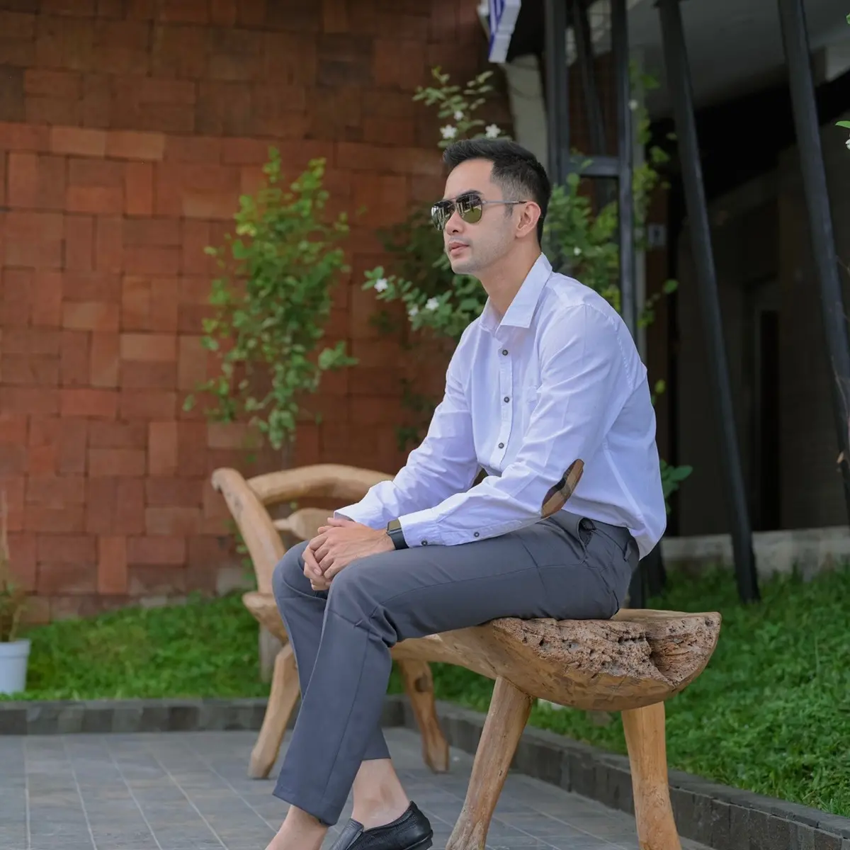 Celana Formal Bahan wol Premium Pria Panjang Hitam Slim Fit