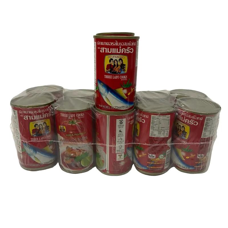 1 lốc cá mòi  3 cô gái loại khui muỗng = 10 hộp ( 155 gam ) Food Chua