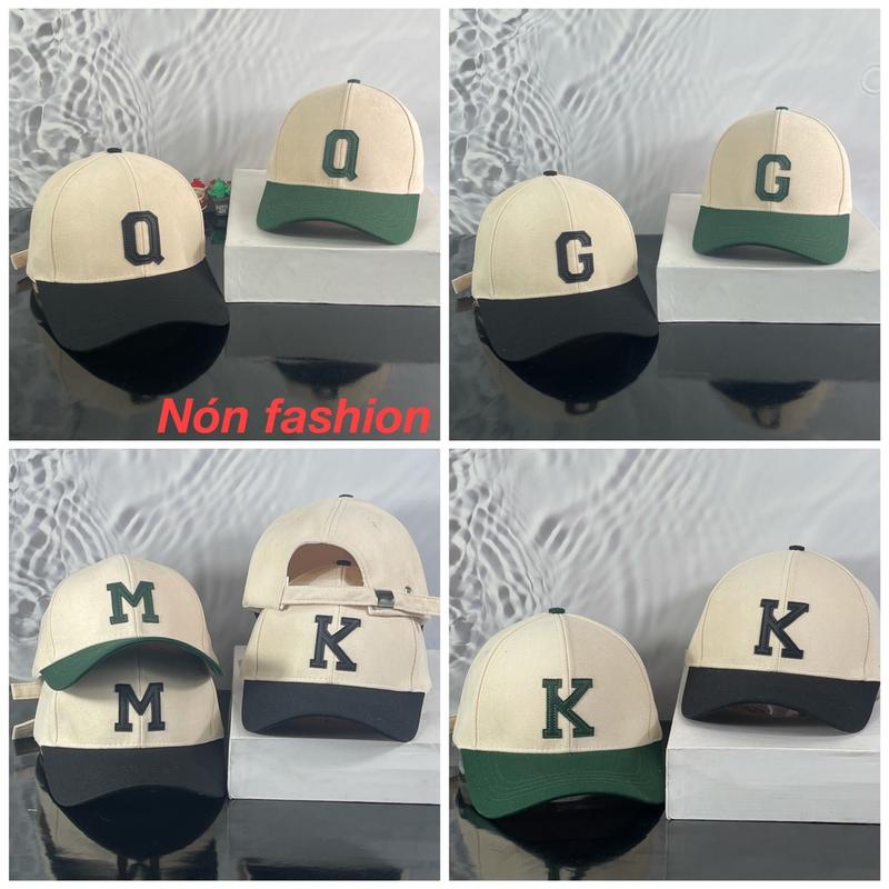 Mũ lưỡi trai - Nón kết lưỡi trai nam nữ Nhung vá kaki chữ cái T , H , L , P , N ,  M , K , Q, G , A, D , V , S , B , C , Y , X , Đ thời trang - Mũ chữ cái