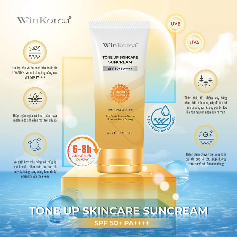 Product Introduction of Kem Chống Nắng Nâng Tone Kiềm Dầu Che Khuyết Điểm SPF 50 + PA ++++ Thương Hiệu : WinKorea Skincare Sunscreen Chăm Sóc Da Nữ Làm Đẹp Da 2