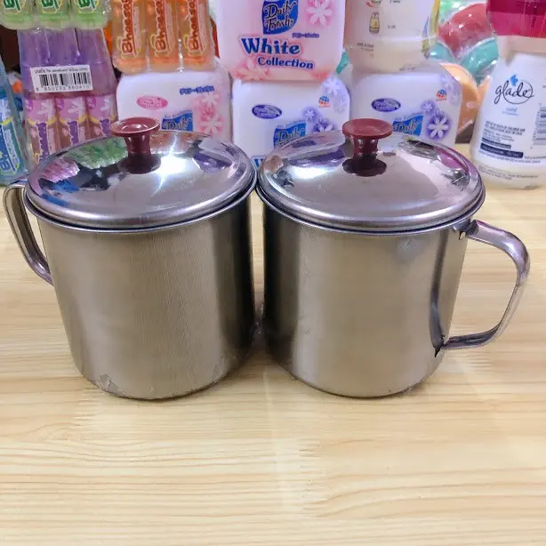 LY UỐNG NƯỚC INOX CÓ NẮP 10 cm ( 1 cái ) 3