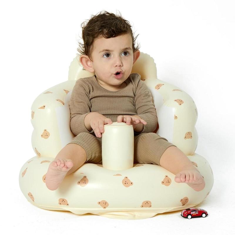 Cute Cartoon Bear Pattern Baby Chair, Baby Learning Seat, Soft Cushion Cozy Baby Chair for Newborns, Leaning Chair Infant & Toddler Furniture, Summer Gift, Girls Birthday Gift, High Chair, Girls Birthday Gift, Teddy Chairs Sets for Girl 2