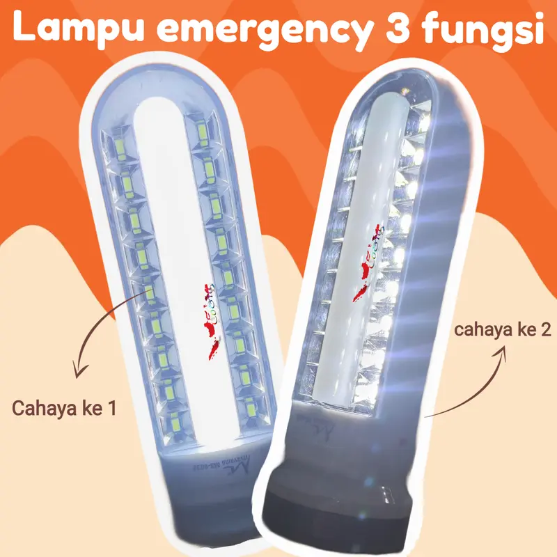 Lampu Emergency 18 LED Mitsuyama Cas Ulang + Senter 5Watt Mitsuyama Emergency Serbaguna 2 Tampilan Bergaransi 1