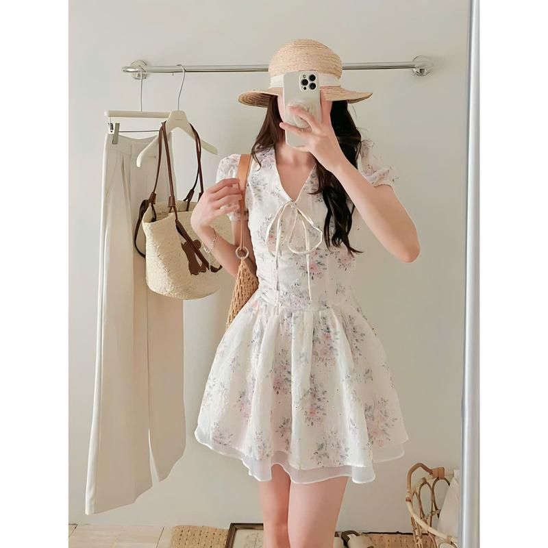  Đầm hoa cổ V BIGSIZE dành cho nữ từ 55KG đến 90KG 