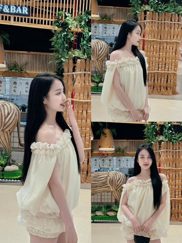 SET ÁO TƠ BÈO TRỄ VAI PHỐI CHÂN VÁY HOA XINH IU