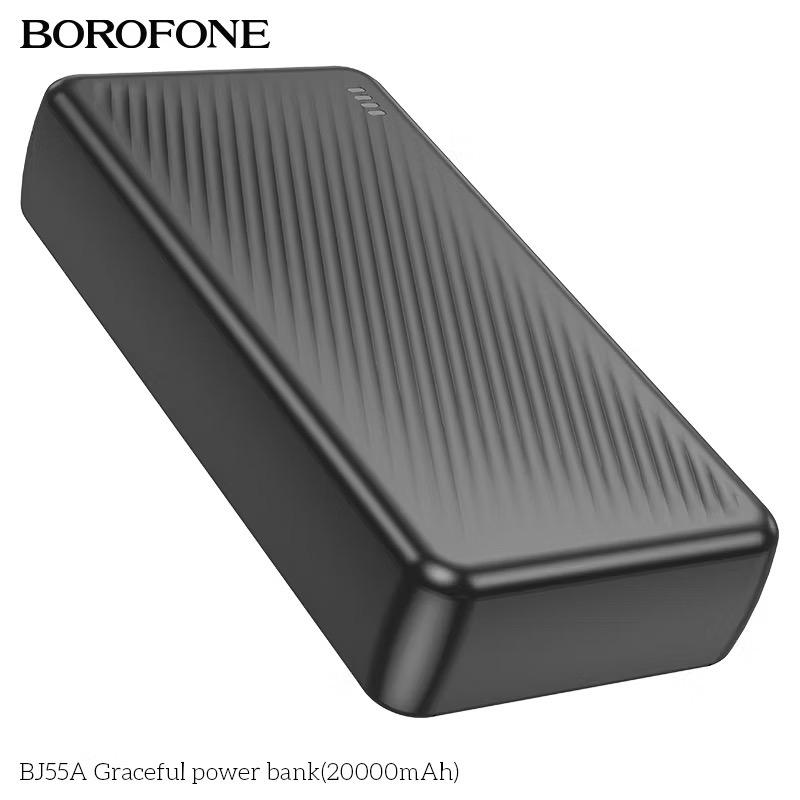 PIN Sạc dự phòng Borofone BJ55 dung lượng 10000mAh, 20000mAh, hỗ trợ sạc nhanh PD 22.5 W, có đèn LED hiển thị pin
