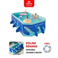 Gambar SPEEDS Kolam Lipat Anak Portabel Foldable Renang Lipat Swimming Pool Size Jumbo Kolam Mandi 020-60 - BIRU 220x120x50cm dari Speedss Official Store Kota Surabaya 1 Tokopedia