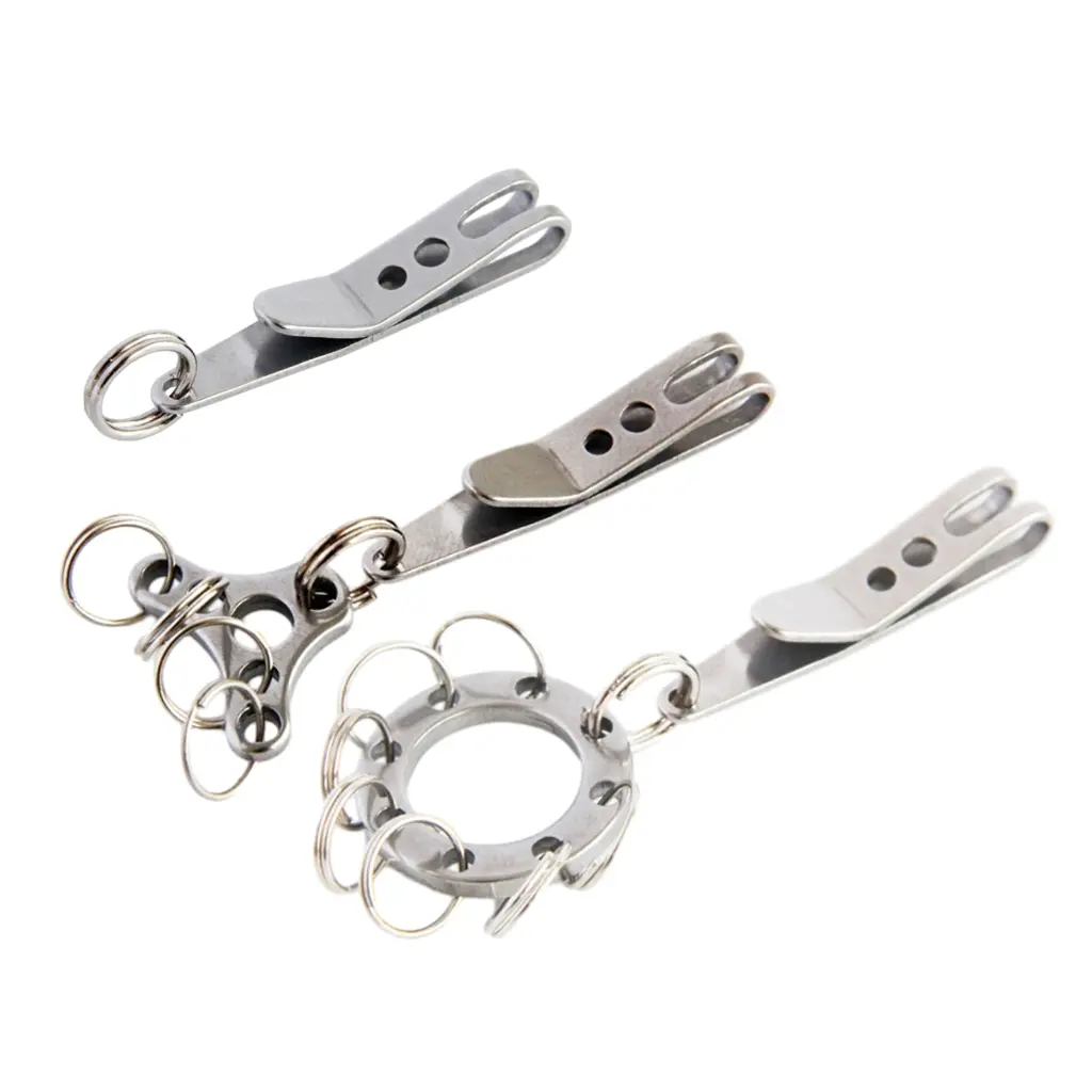 Stainless Steel Mini Suspension Clip Outdoor Belt Clip Suspension Pocket Clip Hanger for Keys Flashlights