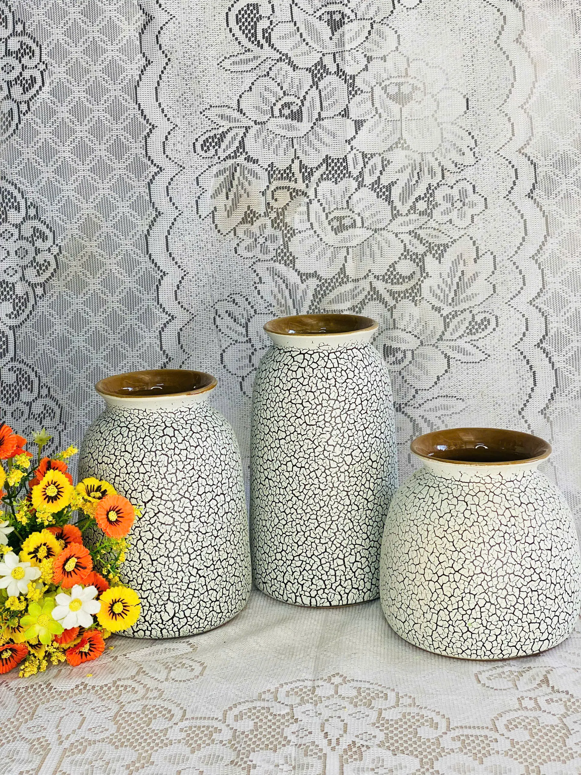 ( Lẻ) Bình Gốm Men Hỏa Biến Rạn Decor Trang Trí Phòng, Bình Cắm Hoa Gốm Sứ Bát Tràng Trang Trí Nhà bình  hoa
