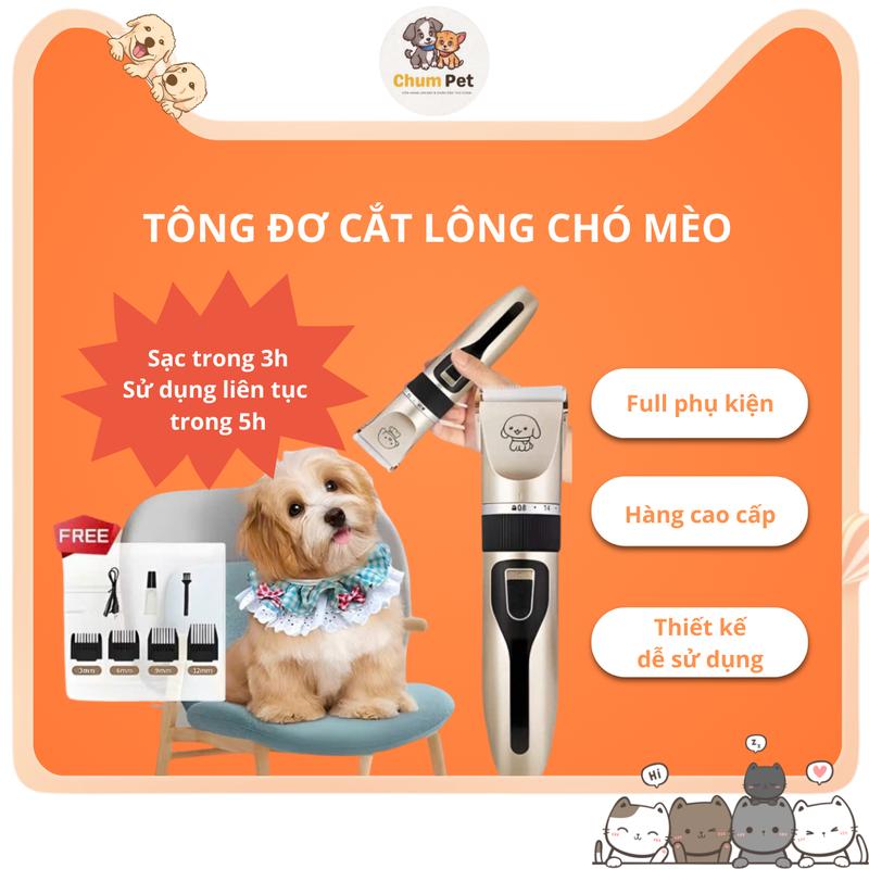  Tông đơ cắt lông chó mèo - Full phụ kiện tông đơ tỉa lông cao cấp 