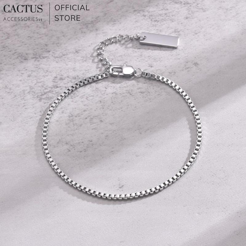 Vòng tay, lắc tay xích vuông freesize, thiết kế trẻ trung Unisex nam nữ, thép titan không gỉ