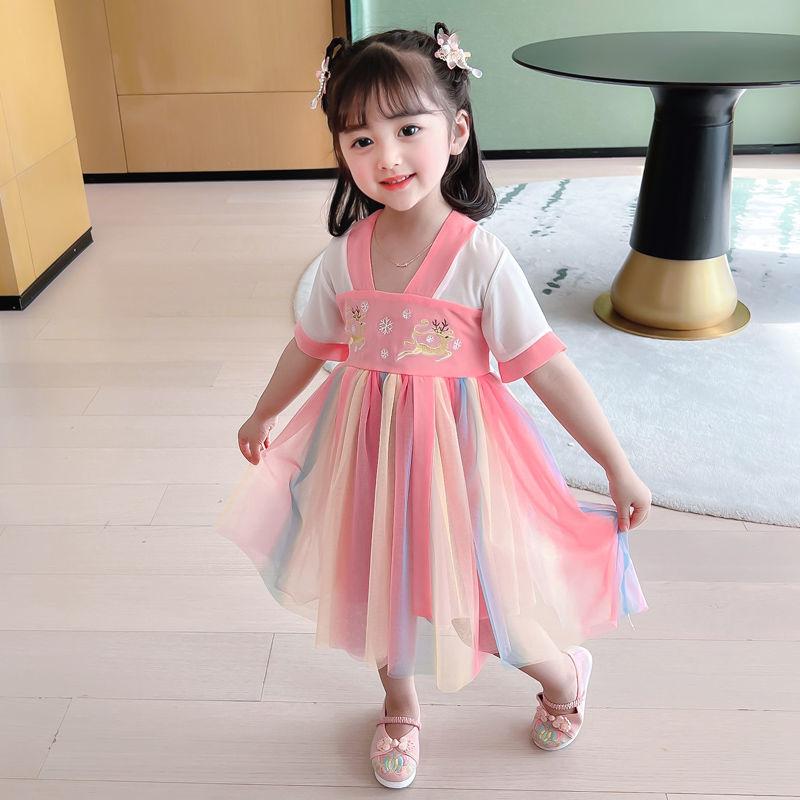 Product Introduction of Hanfu Girl's Thin Dress Tang Suit Summer Chinese Style Baby Children's Clothing 16