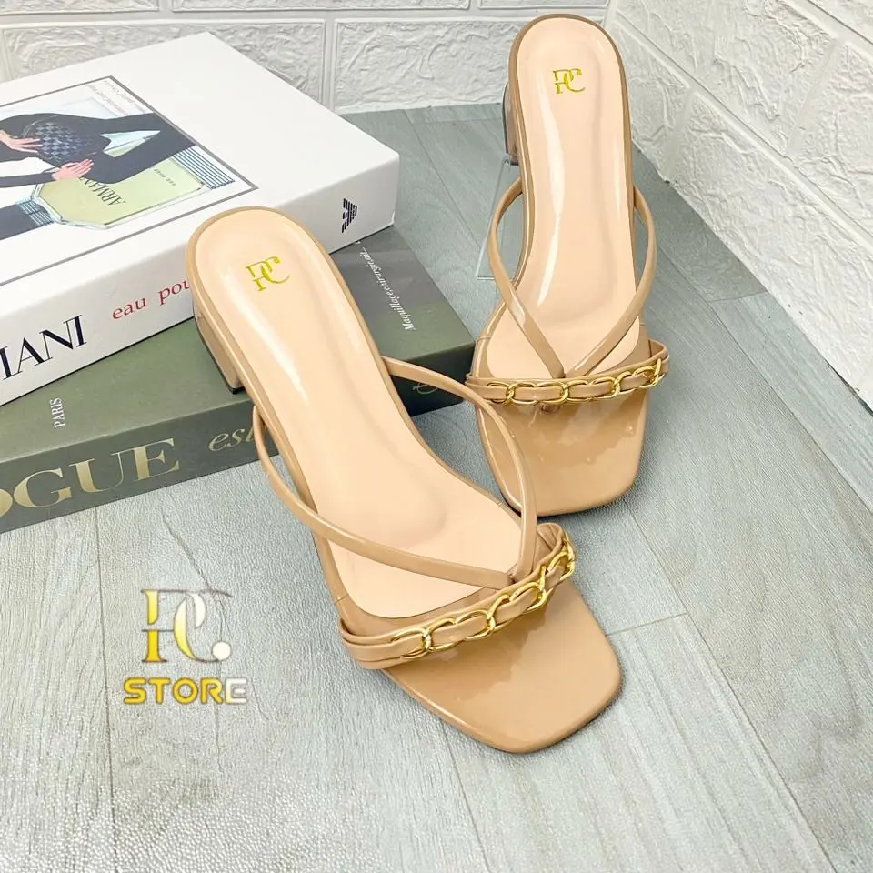 Sandal Heels Jepit Rantai Amora SL 56 Heels Kondangan Korean sendal murah jepitwanita
