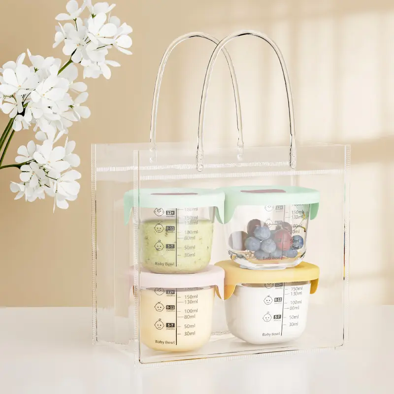 Hũ thủy tinh Boby Bowl vuông vạch chia 180ml, hộp trữ đông, hũ đựng đồ ăn dặm cho bé có vạch chia tiện lợi 5